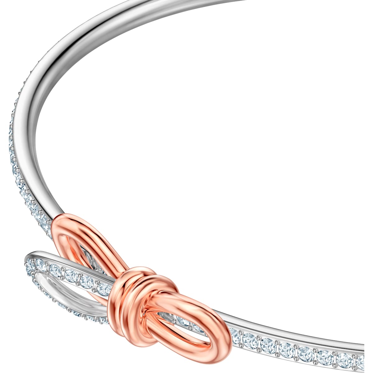 Swarovski - Lifelong Bow Armreif, Schleife, Weiss, Metallmix - CRYSTAL UNTERBERGER