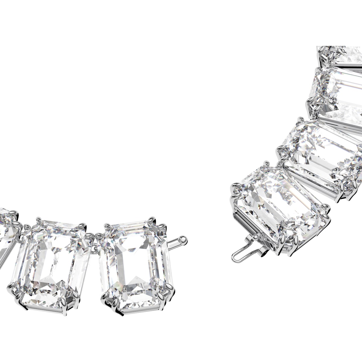 Swarovski - Millenia Halskette, Kristalle mit Oktagon-Schliff, Weiss, Rhodiniert - CRYSTAL UNTERBERGER