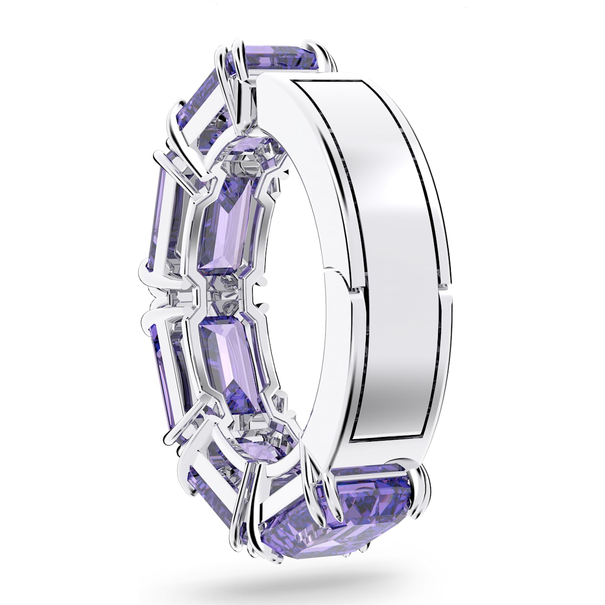 Swarovski - Millenia Ear Cuff, Swarovski Zirkonia im Oktagon-Schliff, Violett, Rhodiniert - CRYSTAL UNTERBERGER