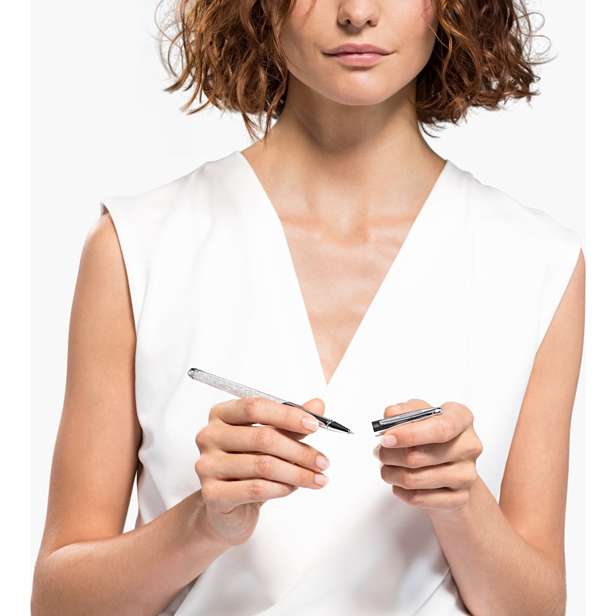 Swarovski - Crystalline Nova Tintenroller, Silberfarben, Verchromt - CRYSTAL UNTERBERGER