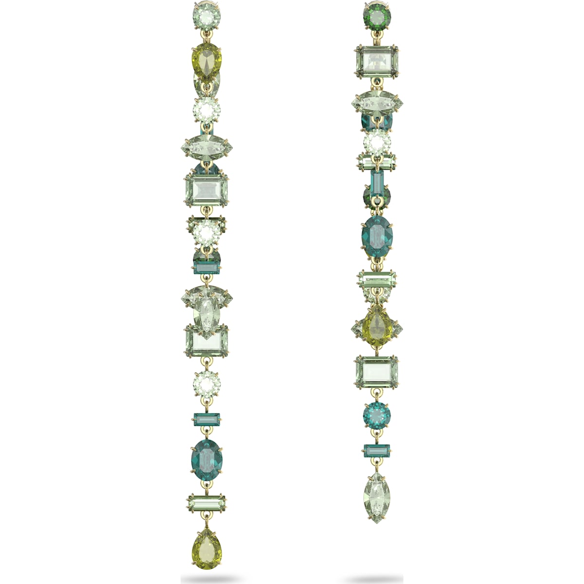 Swarovski - Gema Drop-Ohrhänger, Lang, Grün, Rhodiniert - CRYSTAL UNTERBERGER