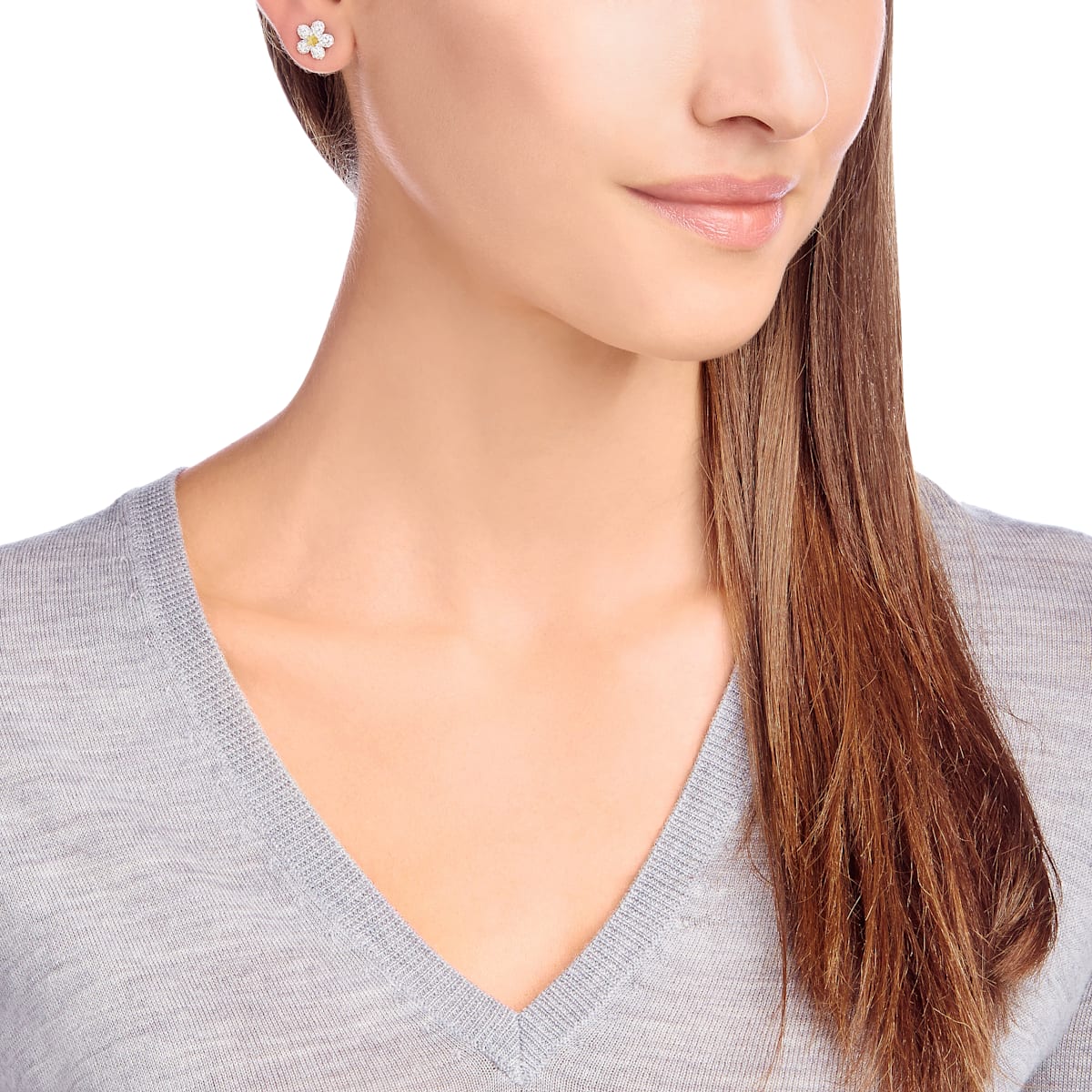 Swarovski - Tough Ohrstecker, Blume, Gelb, Metallmix - CRYSTAL UNTERBERGER