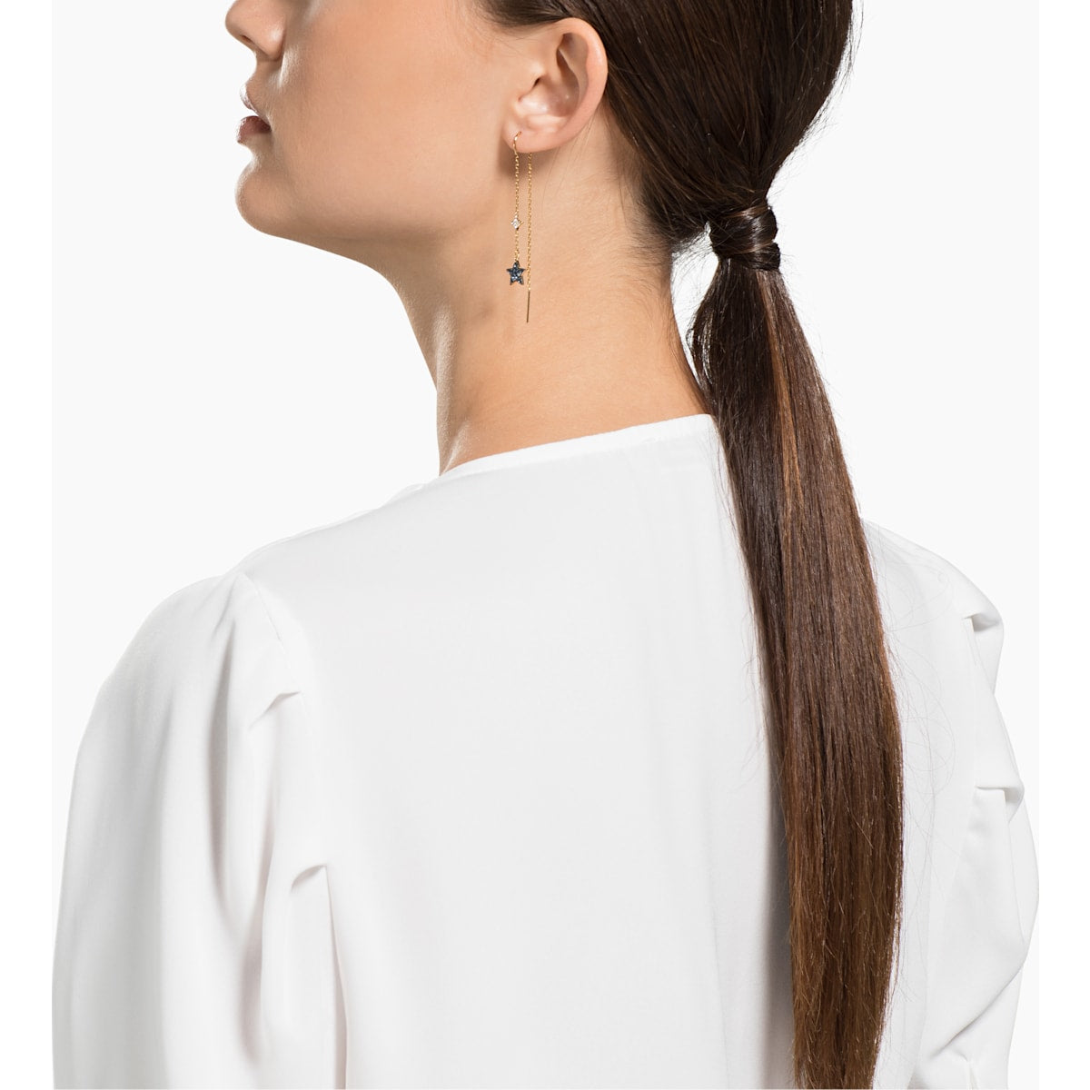 Swarovski - Swarovski Symbolic Moon Ohrringe, Petrol, Metallmix - CRYSTAL UNTERBERGER