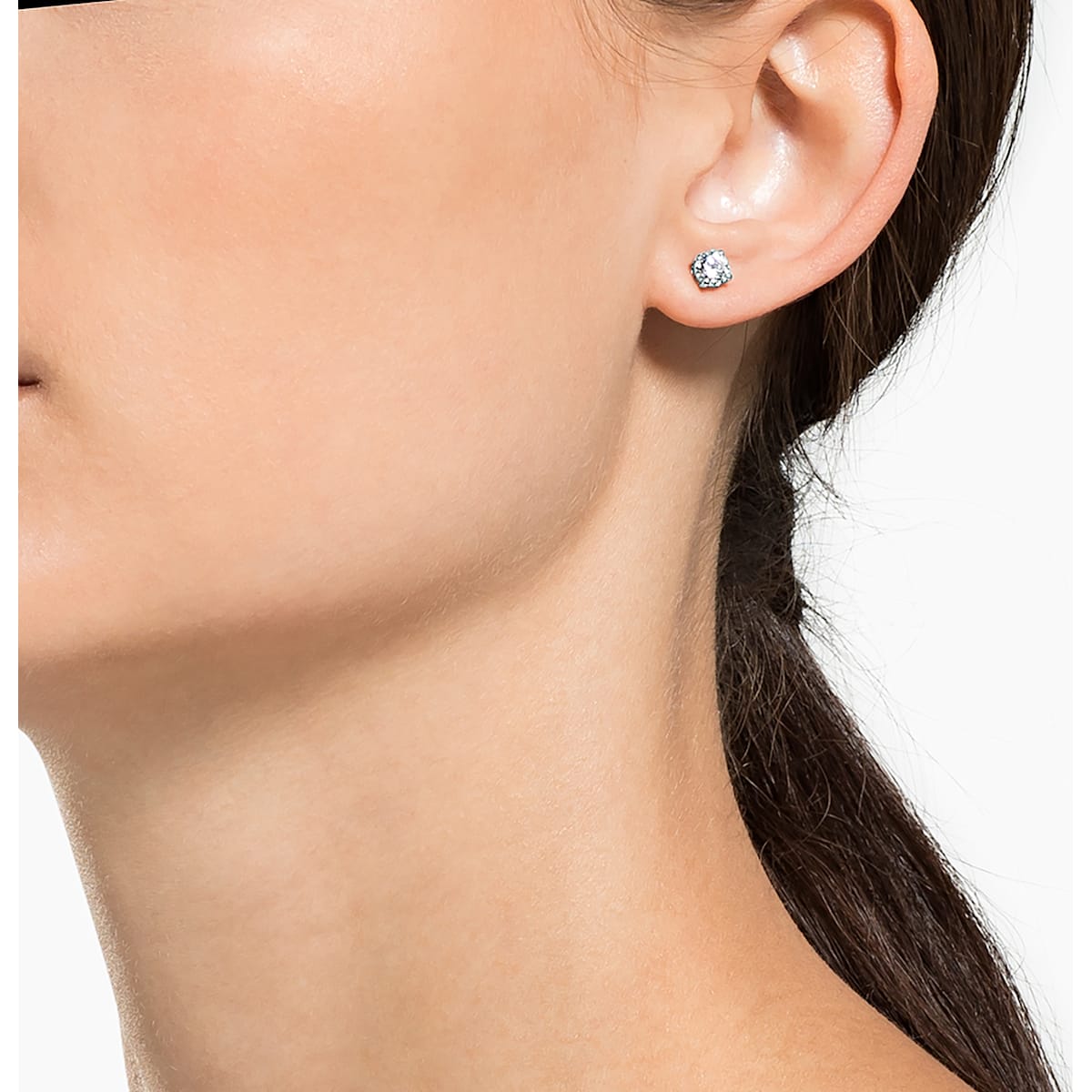 Swarovski - Attract Ohrstecker, Kristall im Rundschliff, Weiß, Rhodiniert - CRYSTAL UNTERBERGER