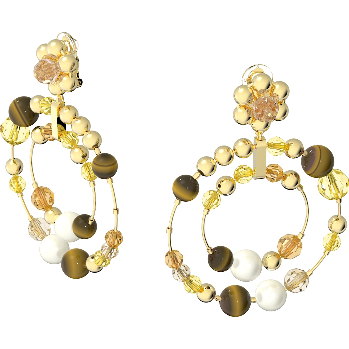 Swarovski - Somnia Kreolen, Mehrfarbig, Goldlegierungsschicht - CRYSTAL UNTERBERGER