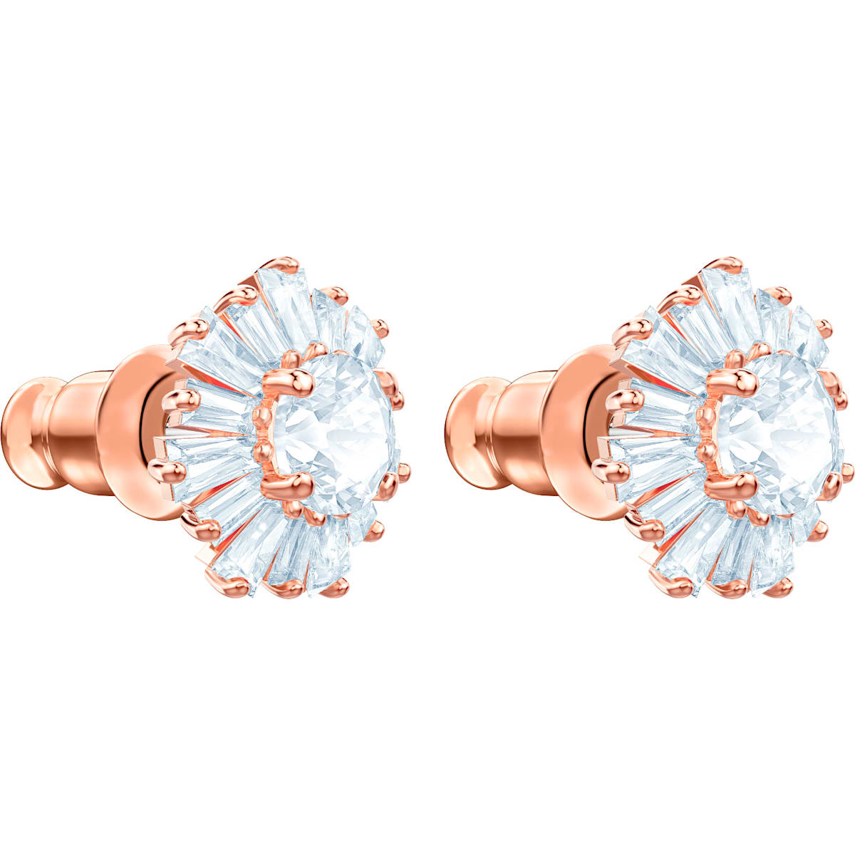 Swarovski - Sunshine Ohrstecker, Sonne, Weiss, Rosegold-Legierungsschicht - CRYSTAL UNTERBERGER