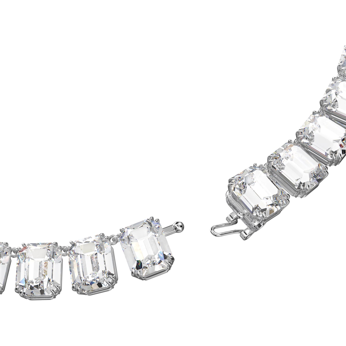 Swarovski - Millenia Halskette, Kristalle mit Oktagon-Schliff, Weiss, Rhodiniert - CRYSTAL UNTERBERGER