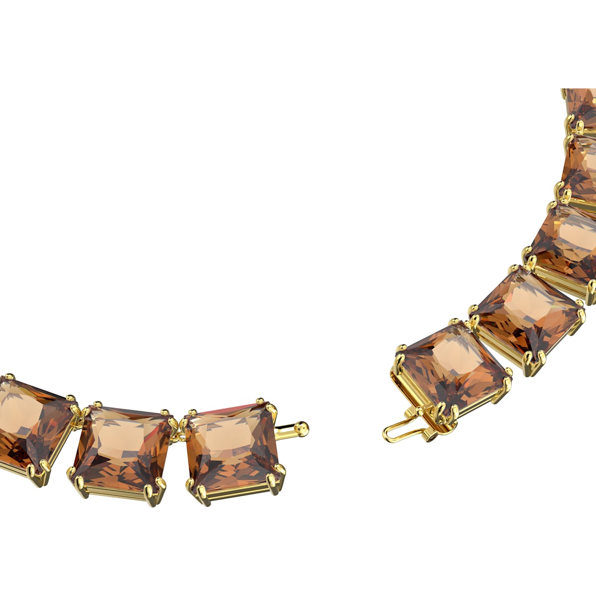Swarovski - Millenia Halskette, Kristalle im Quadrat-Schliff, Gelb, Goldlegierungsschicht - CRYSTAL UNTERBERGER