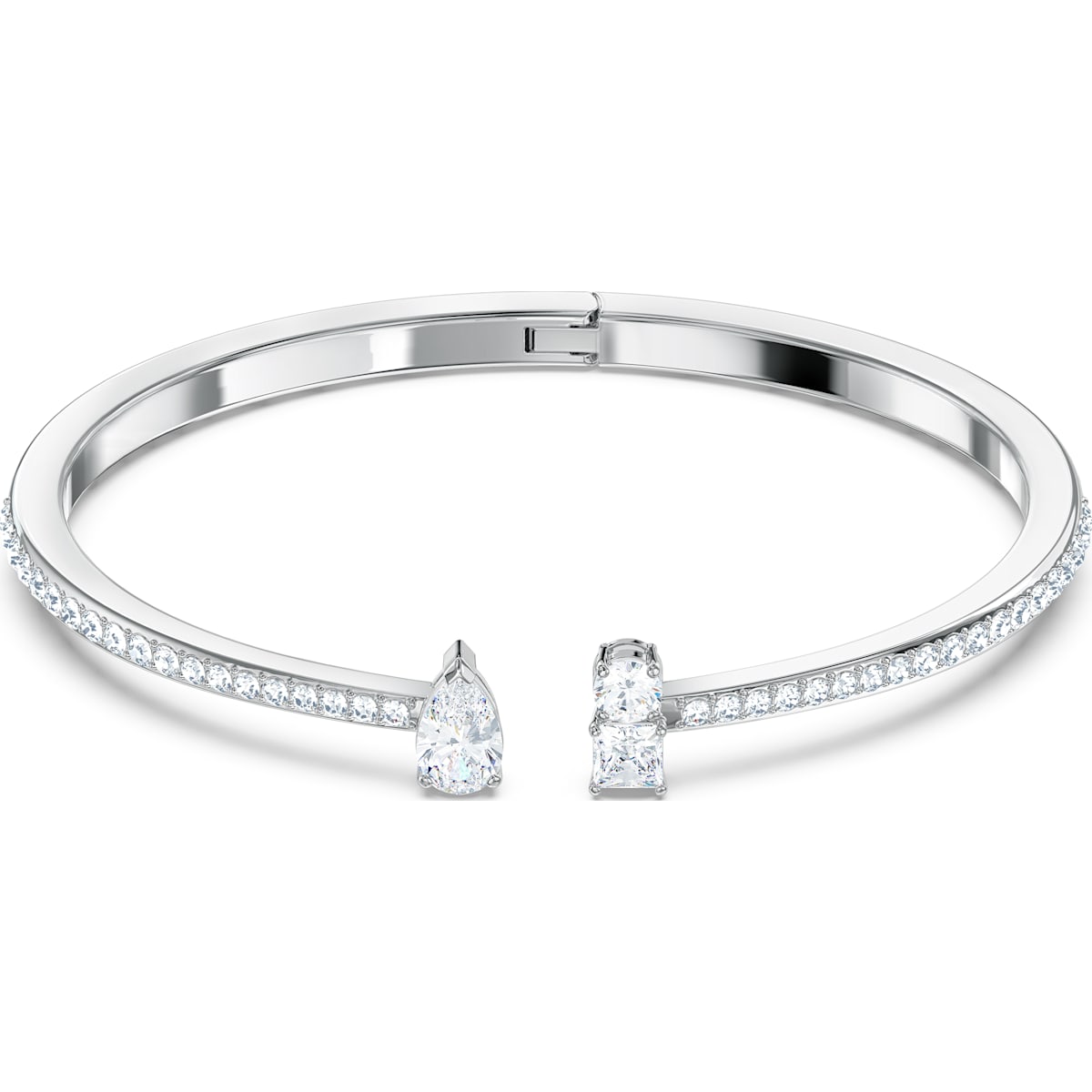 Swarovski - Attract Armreif, Weiss, Rhodiniert - CRYSTAL UNTERBERGER