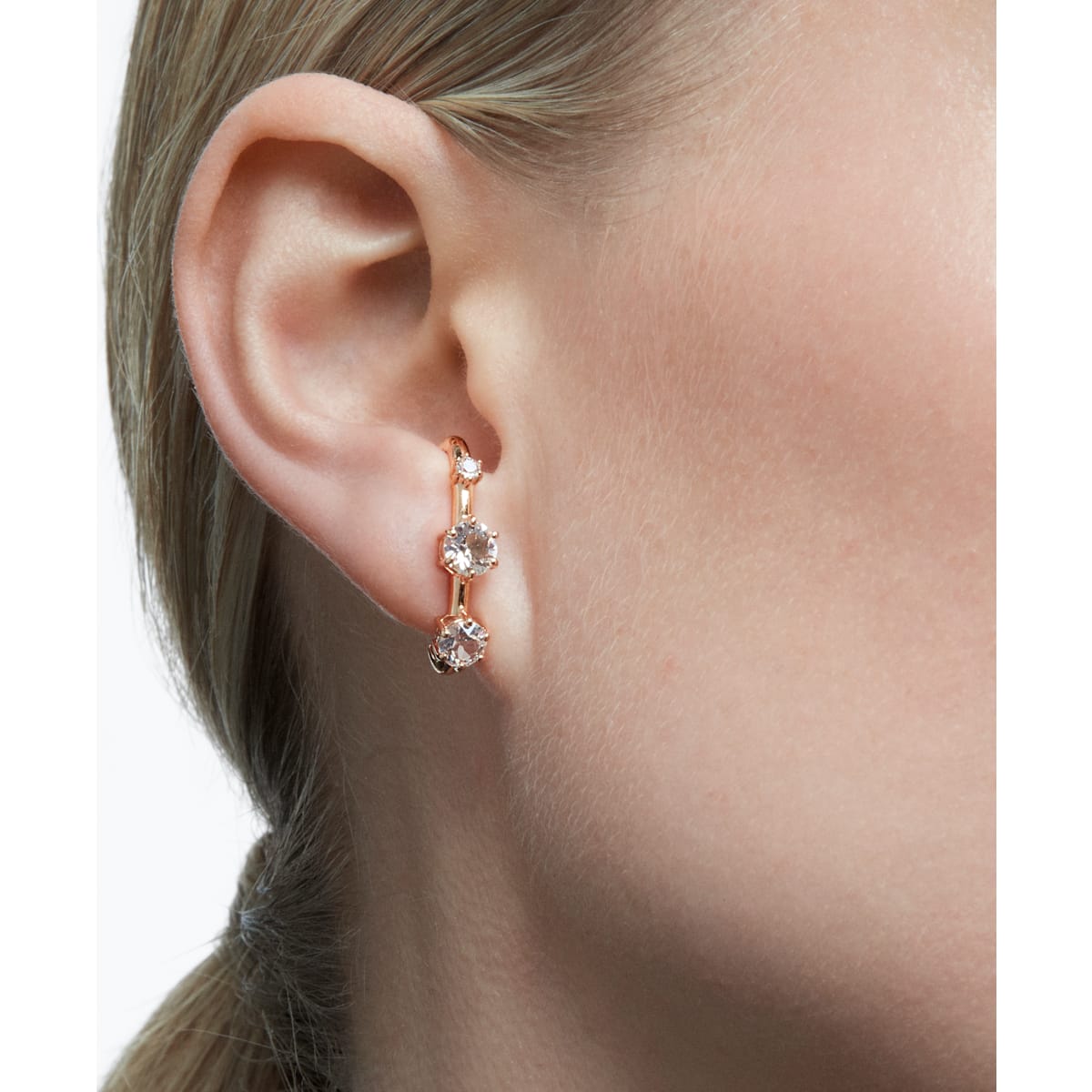 Swarovski - Constella Ear Cuff, Einzel, Asymmetrisch, Set (2), Weiß, Rosegold-Legierungsschicht - CRYSTAL UNTERBERGER