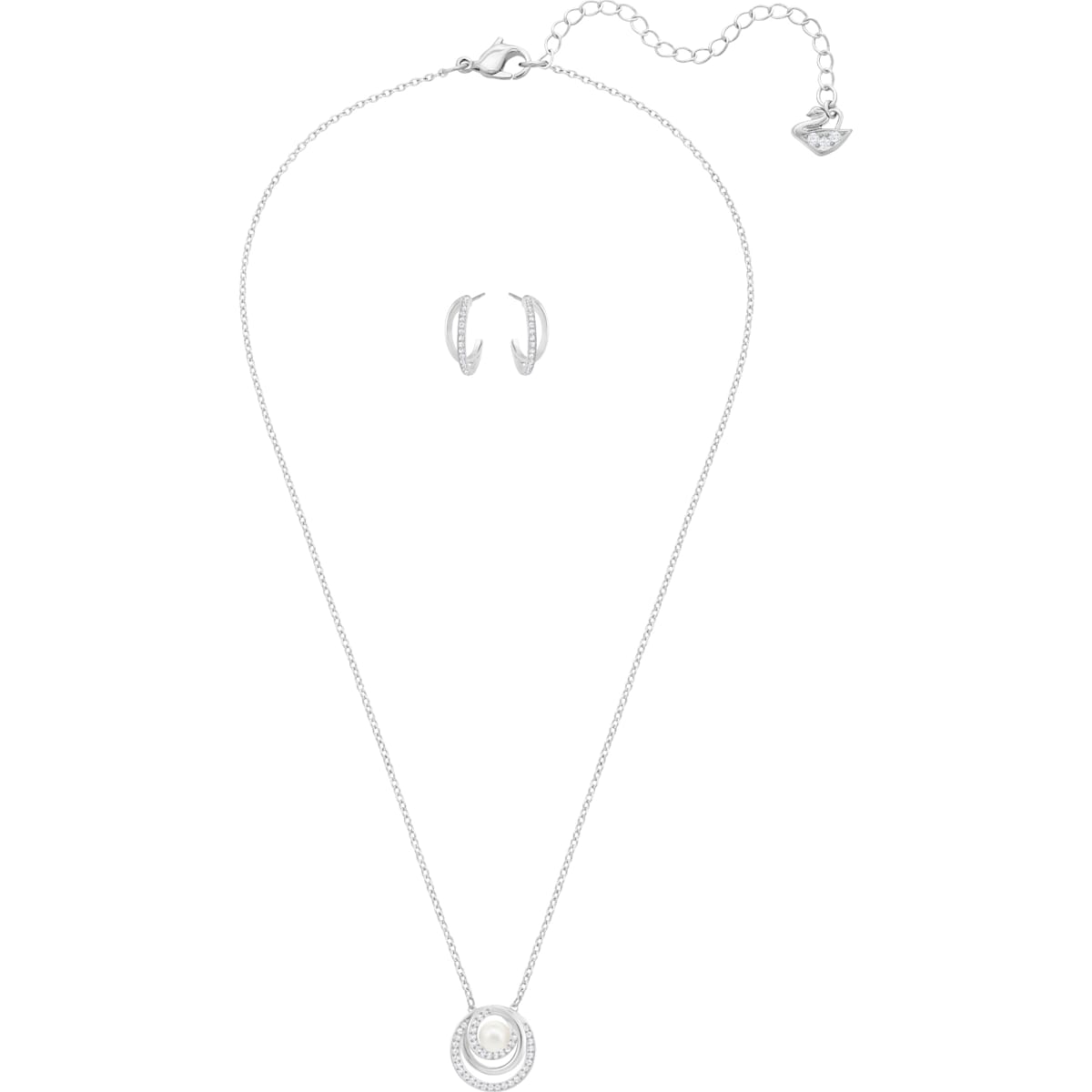 Swarovski - Free Pearl Set, Weiss, Rhodiniert - CRYSTAL UNTERBERGER