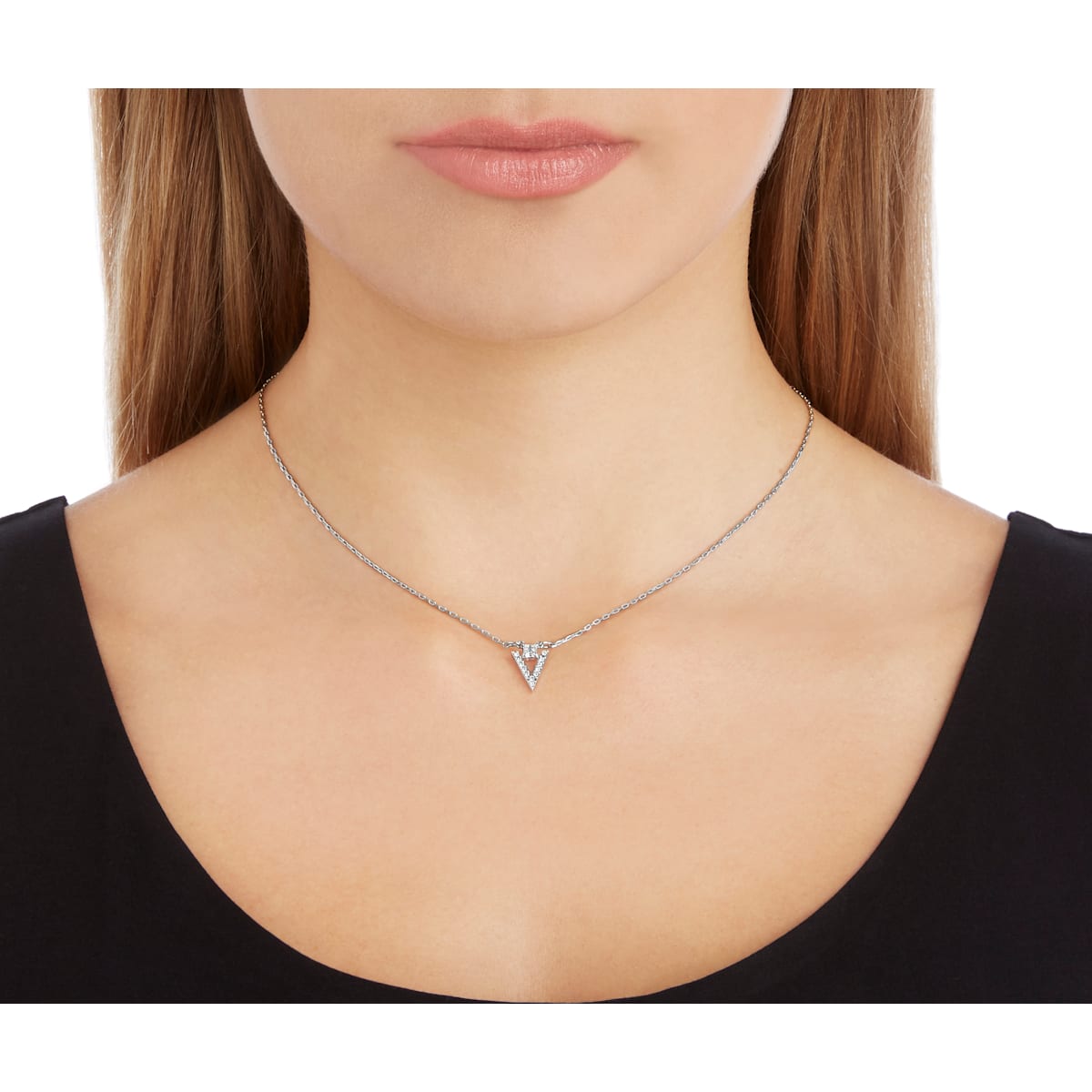 Swarovski - Funk Halskette, Weiss, Rhodiniert - CRYSTAL UNTERBERGER