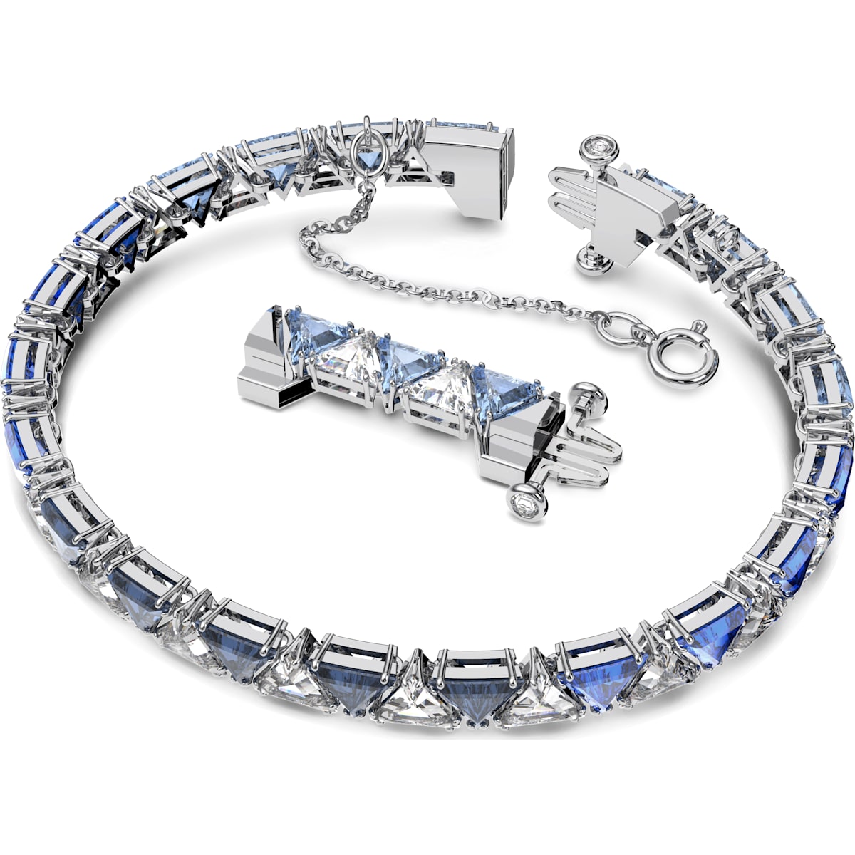 Swarovski - Millenia Armband, Dreieckiger Swarovski Zirkonia, Blau, Rhodiniert - CRYSTAL UNTERBERGER