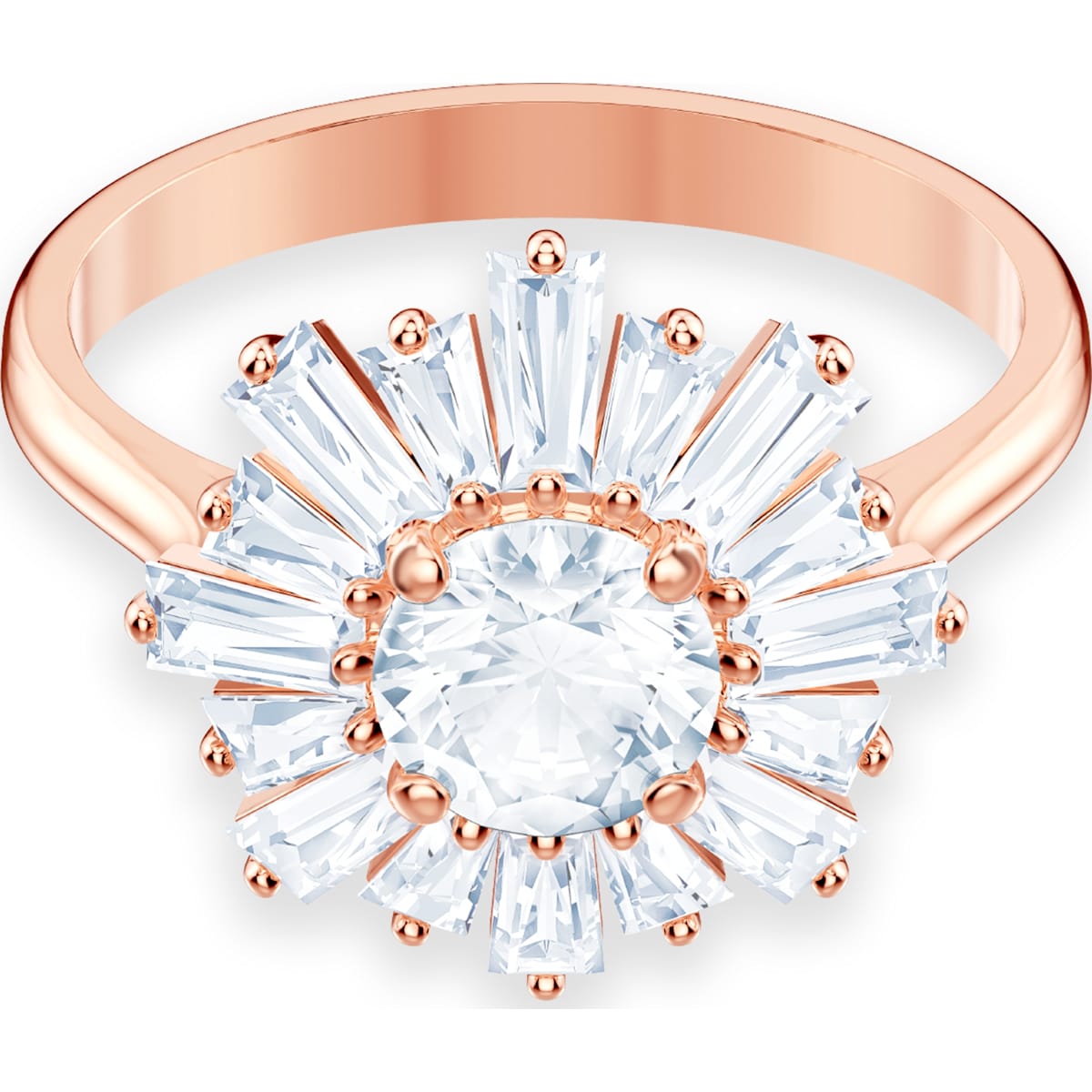 Swarovski - Sunshine Ring, Sonne, Weiss, Rosegold-Legierungsschicht - CRYSTAL UNTERBERGER