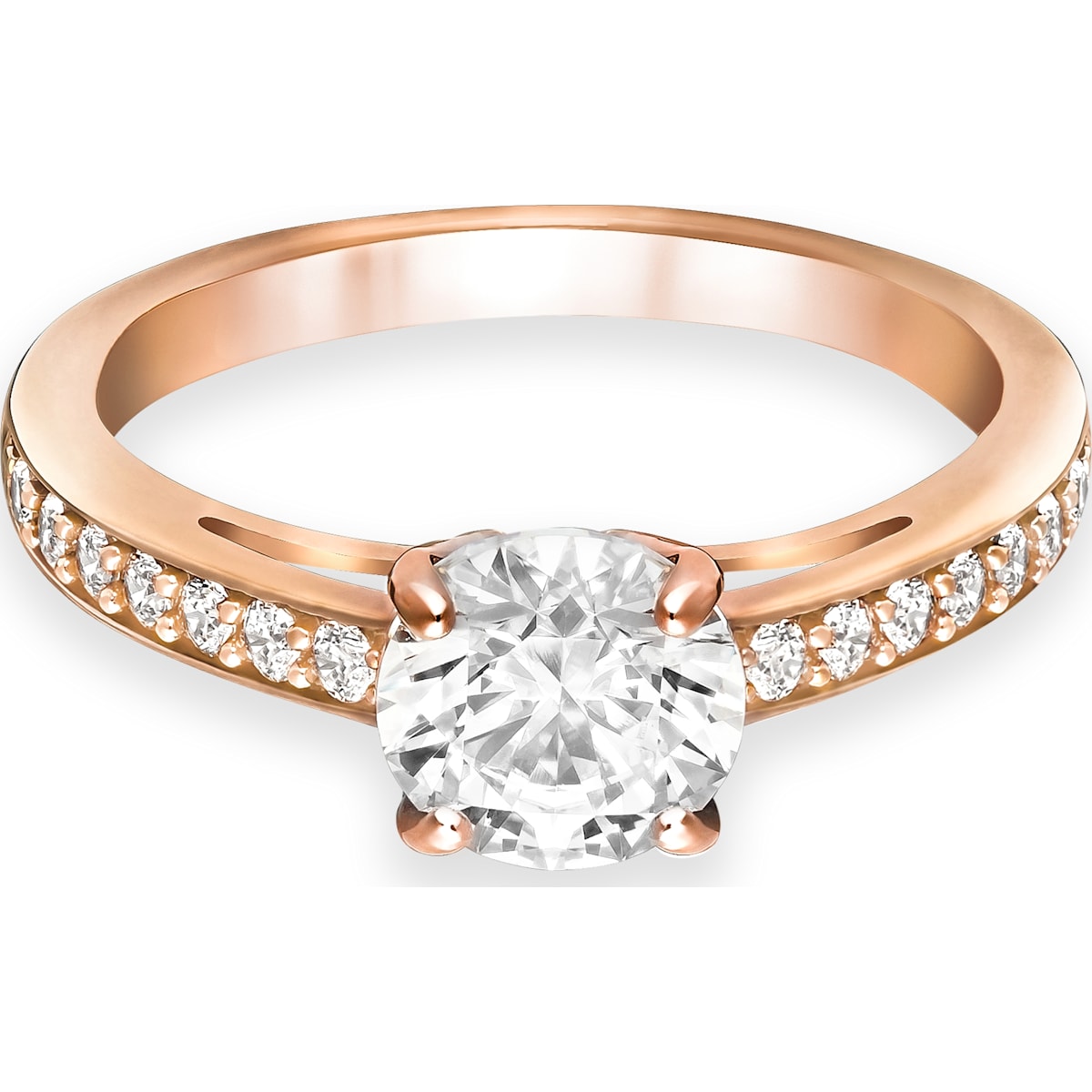 Swarovski - Attract Ring, Rund, Pave, Weiss, Roségold-Legierungsschicht - CRYSTAL UNTERBERGER