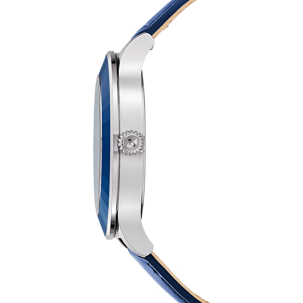 Swarovski - Octea Lux Uhr, Mond, Lederarmband, Blau, Edelstahl - CRYSTAL UNTERBERGER
