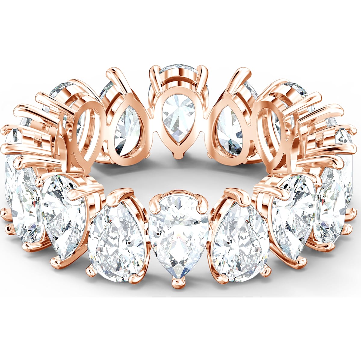 Swarovski - Vittore Ring, Kristalle im Tropfenschliff, Weiß, Rosegold-Legierungsschicht - CRYSTAL UNTERBERGER