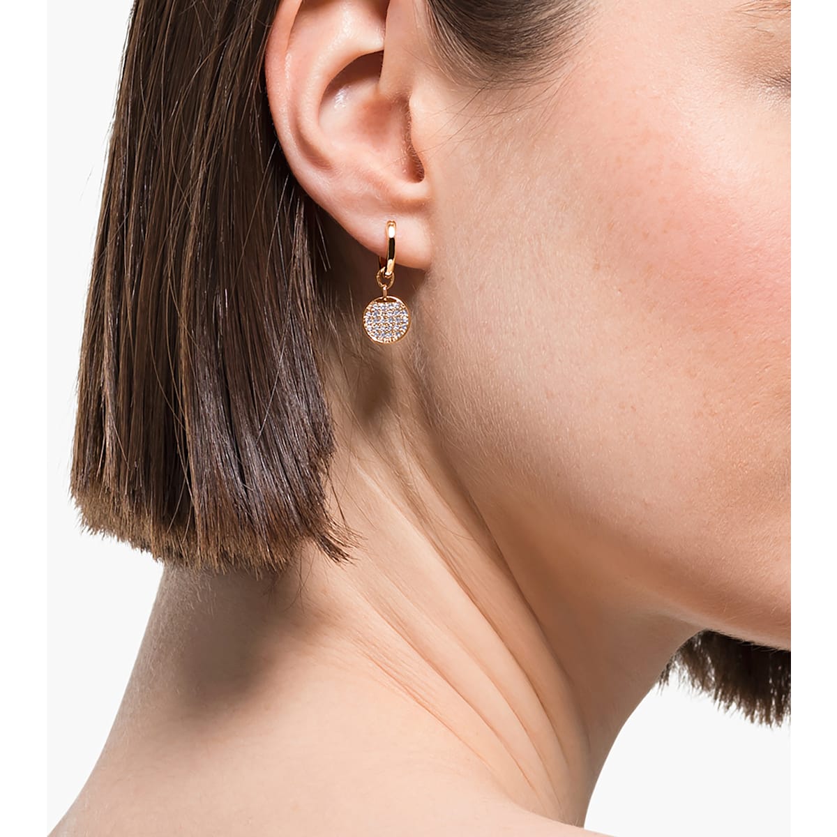 Swarovski - Ginger Creolen, Weiss, Rosegold-Legierungsschicht - CRYSTAL UNTERBERGER