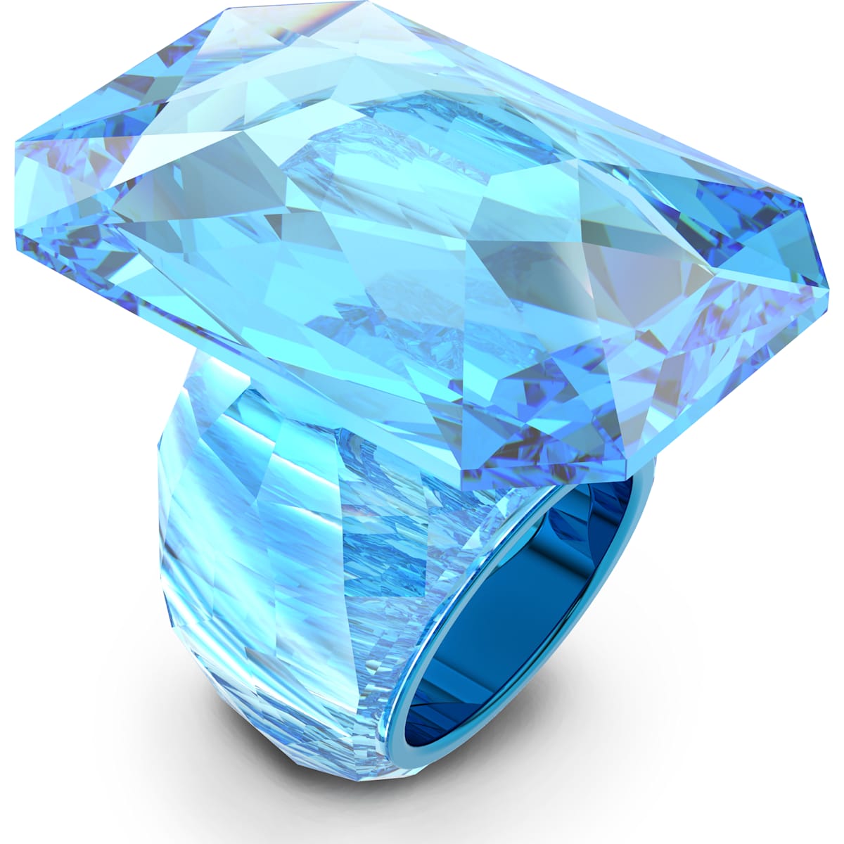 Swarovski - Lucent Cocktail Ring, Übergroßer Kristall, Blau - CRYSTAL UNTERBERGER