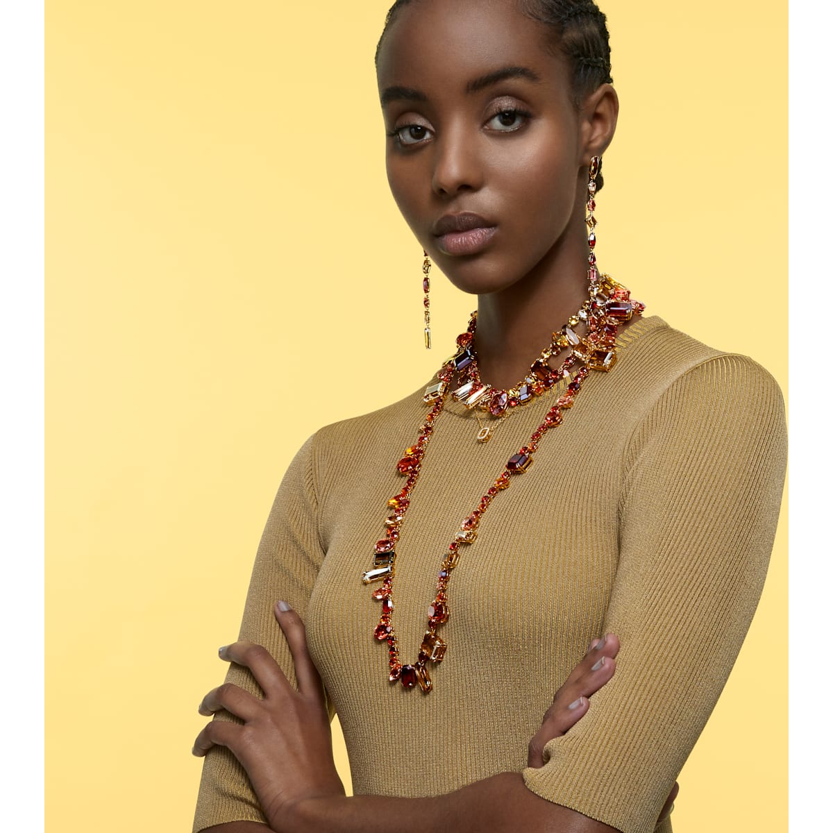 Swarovski - Gema Halskette, Mehrfarbig, Goldlegierungsschicht - CRYSTAL UNTERBERGER