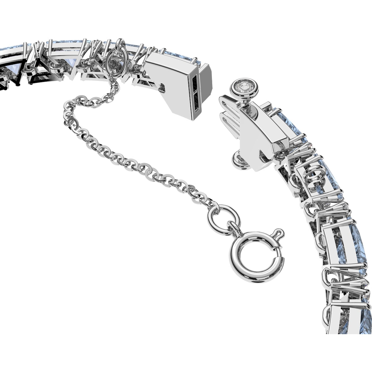 Swarovski - Millenia Armband, Dreieckiger Swarovski Zirkonia, Blau, Rhodiniert - CRYSTAL UNTERBERGER