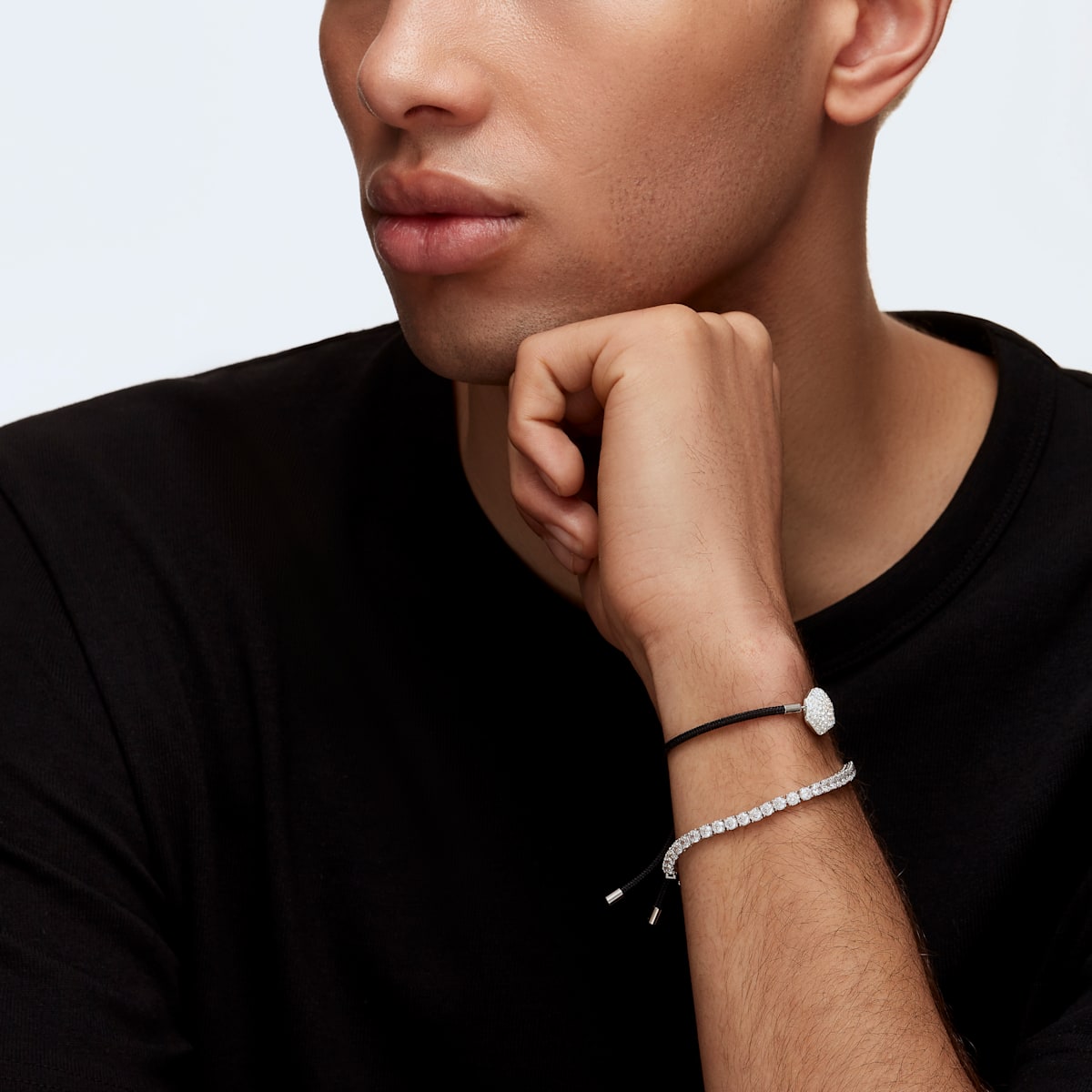 Swarovski - Tennis Deluxe Armband, Kristalle im Rundschliff, Weiß, Rhodiniert - CRYSTAL UNTERBERGER