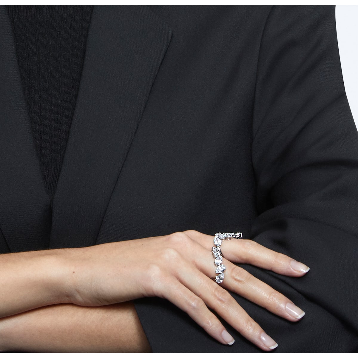 Swarovski - Millenia Ring, Set (2), Weiss, Rhodiniert - CRYSTAL UNTERBERGER