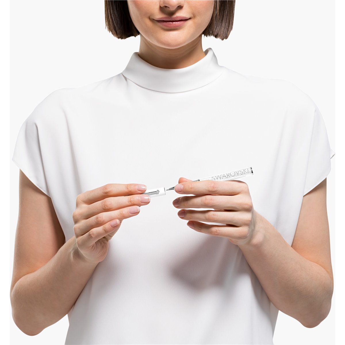 Swarovski - Crystalline Gloss Kugelschreiber, Weiss, Verchromt - CRYSTAL UNTERBERGER