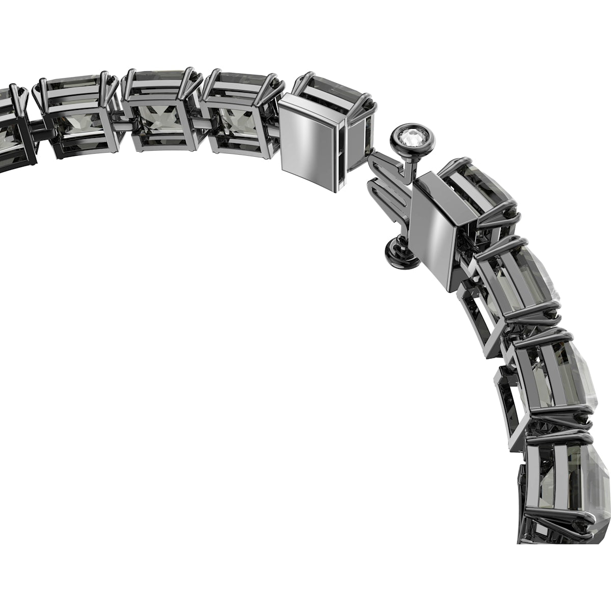 Swarovski - Millenia Armband, Kristalle im Quadrat-Schliff, Grau, Rutheniert - CRYSTAL UNTERBERGER