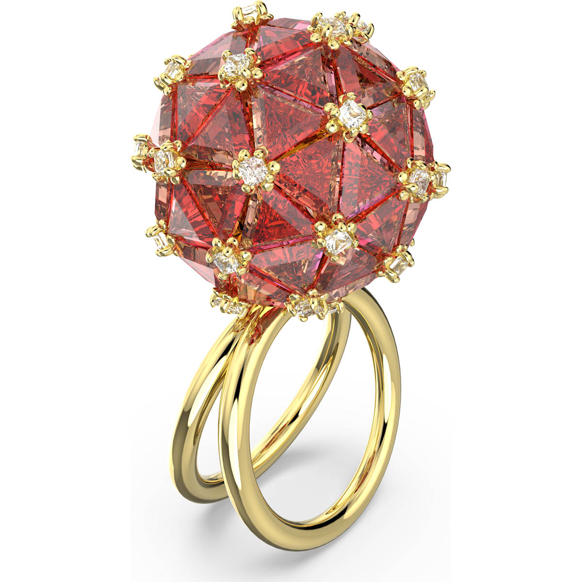 Swarovski - Curiosa Ring, Kreis, Orange, Goldlegierungsschicht - CRYSTAL UNTERBERGER