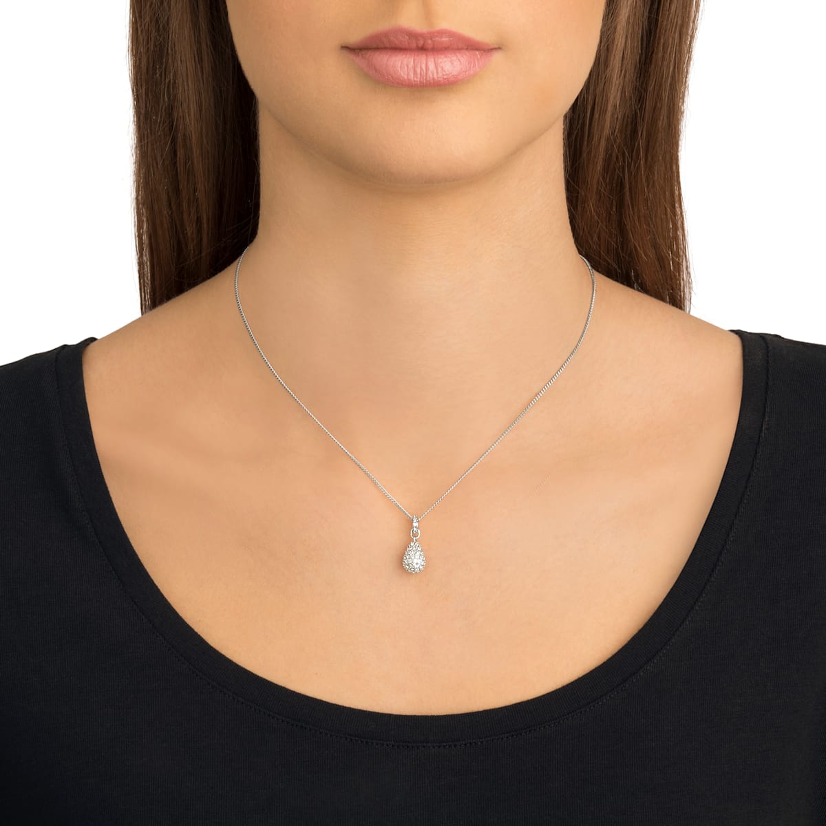 Swarovski - Heloise Anhänger, Weiss, Rhodiniert - CRYSTAL UNTERBERGER