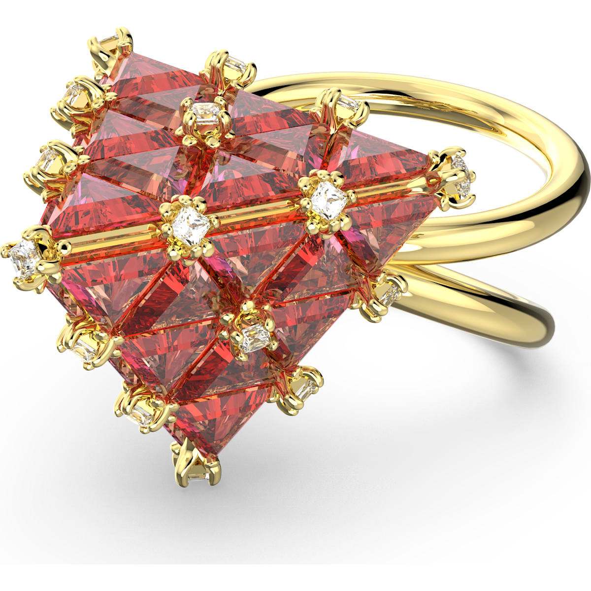 Swarovski - Curiosa Cocktail Ring, Quadrat, Grün, Goldlegierungsschicht - CRYSTAL UNTERBERGER