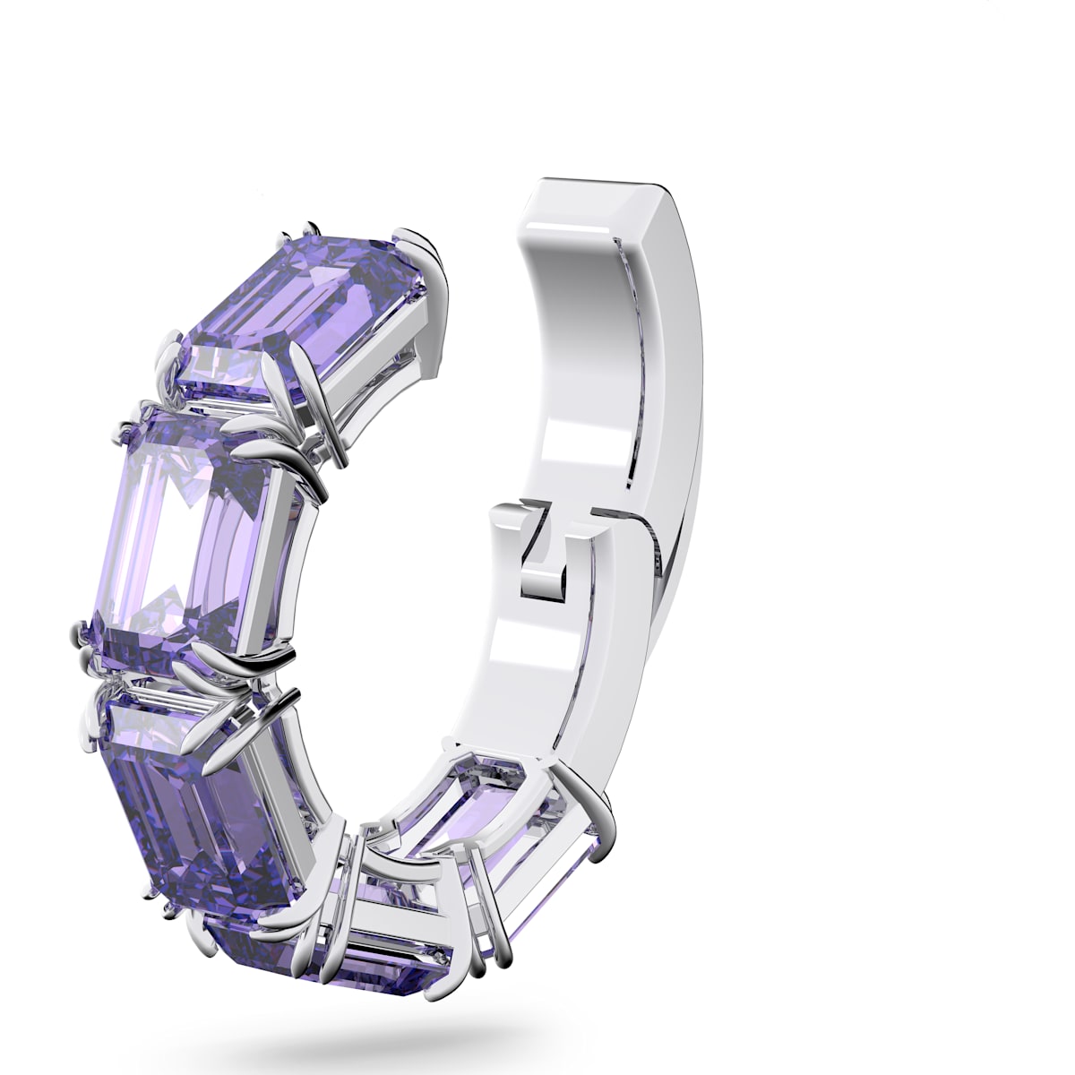 Swarovski - Millenia Ear Cuff, Swarovski Zirkonia im Oktagon-Schliff, Violett, Rhodiniert - CRYSTAL UNTERBERGER