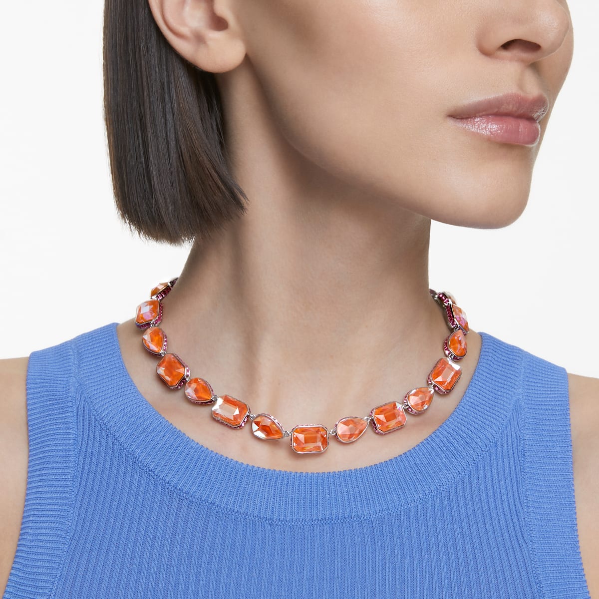 Swarovski - Orbita Halskette, Kristalle in einem Mix aus Schliffen, Mehrfarbig, Rhodiniert - CRYSTAL UNTERBERGER