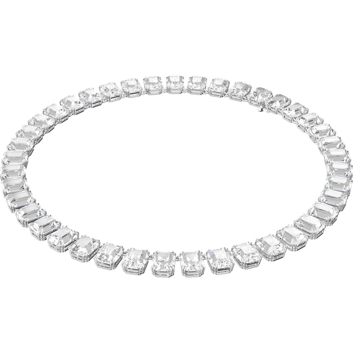 Swarovski - Millenia Halskette, Kristalle mit Oktagon-Schliff, Weiss, Rhodiniert - CRYSTAL UNTERBERGER