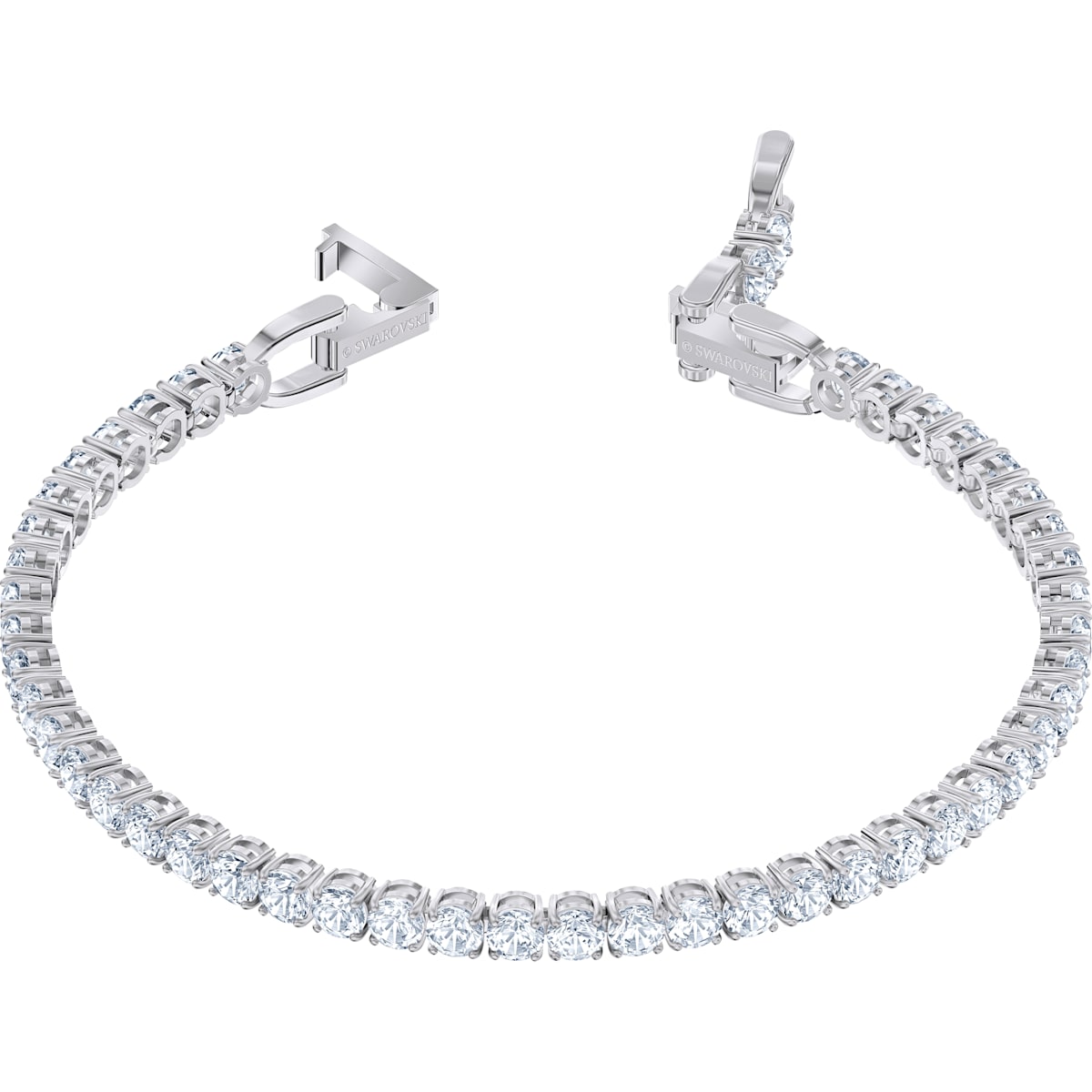 Swarovski - Tennis Deluxe Armband, Kristalle im Rundschliff, Weiß, Rhodiniert - CRYSTAL UNTERBERGER