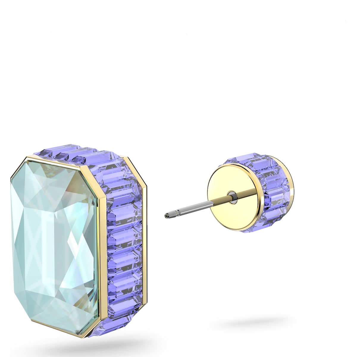 Swarovski - Orbita Ohrstecker, Einzel, Kristall im Oktagon-Schliff, Mehrfarbig, Goldlegierungsschicht - CRYSTAL UNTERBERGER