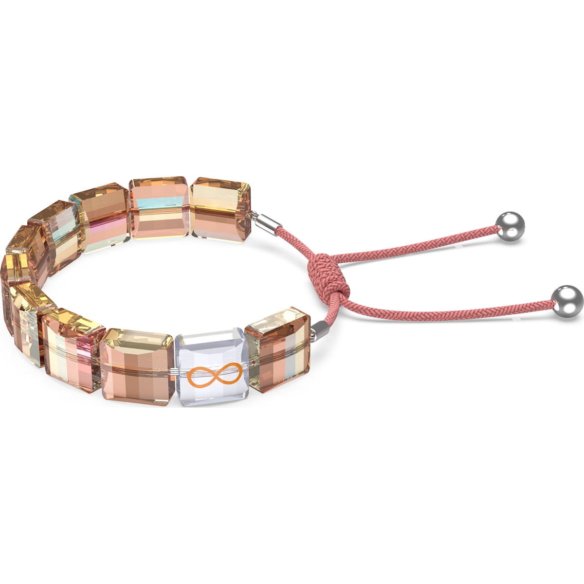 Swarovski - Letra Armband, Unendlichkeit, Orange, Rhodiniert - CRYSTAL UNTERBERGER