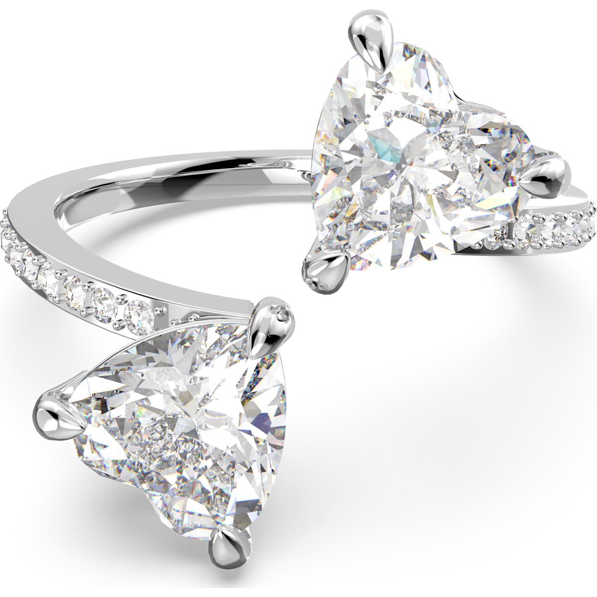 Swarovski - Attract Soul Ring, Herz, Weiss, Rhodiniert - CRYSTAL UNTERBERGER