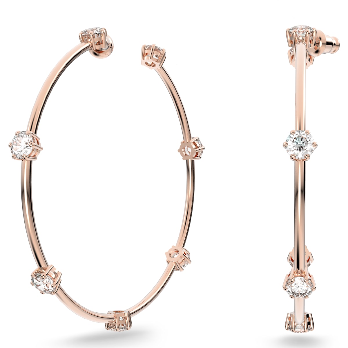 Swarovski - Constella Kreolen, Weiss, Glänzende Goldlegierungsschicht - CRYSTAL UNTERBERGER