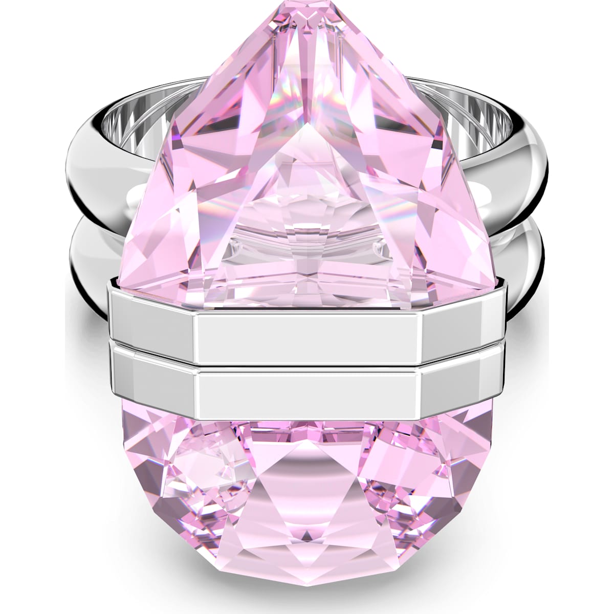 Swarovski - Lucent Ring, Magnetisch, Rosa, Rhodiniert - CRYSTAL UNTERBERGER