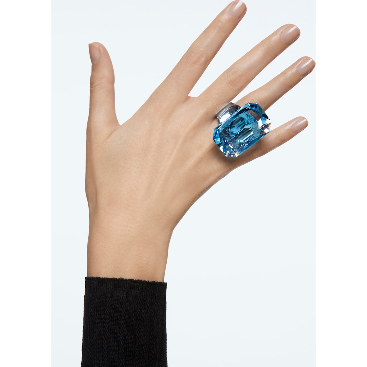 Swarovski - Lucent Cocktail Ring, Übergroßer Kristall, Blau - CRYSTAL UNTERBERGER