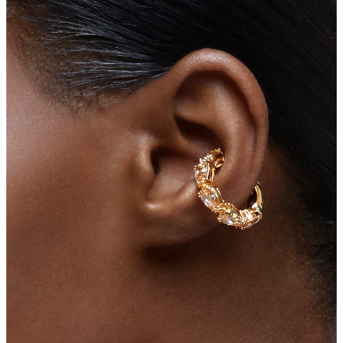 Swarovski - Millenia Ear Cuff, Einzel, Swarovski Zirkonia im Tropfenschliff, Gelb, Goldlegierungsschicht - CRYSTAL UNTERBERGER