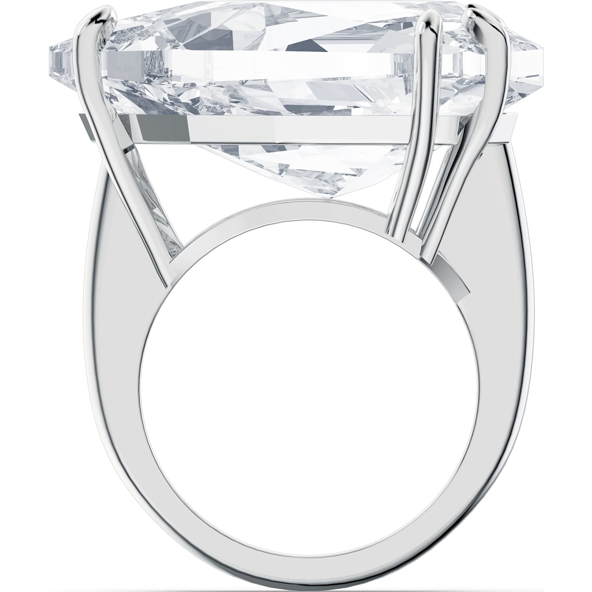 Swarovski - Mesmera Cocktail Ring, Kristall im Trilliant-Schliff, Weiss, Rhodiniert - CRYSTAL UNTERBERGER
