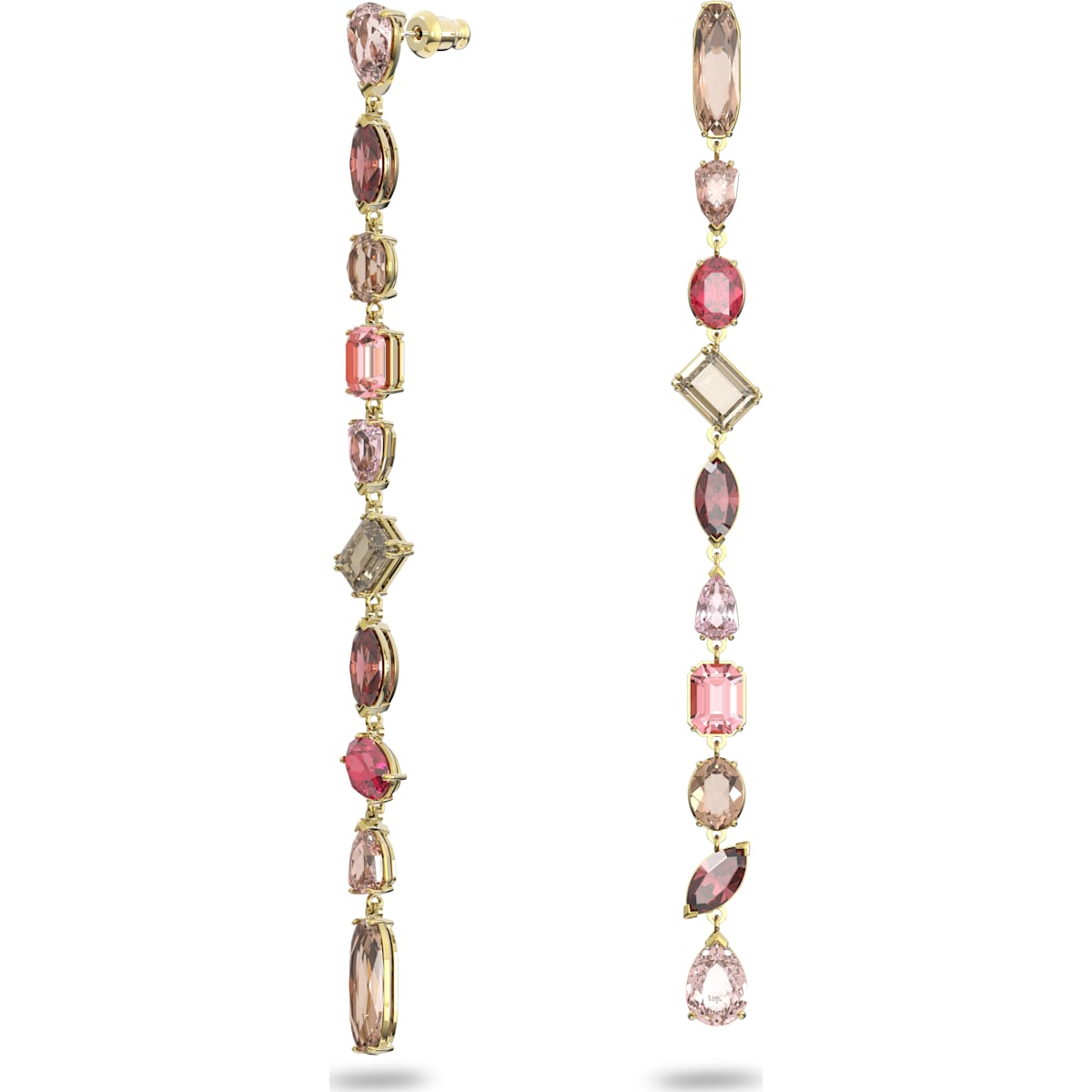 Swarovski - Gema Drop-Ohrhänger, Extralang, Mehrfarbig, Goldlegierungsschicht - CRYSTAL UNTERBERGER