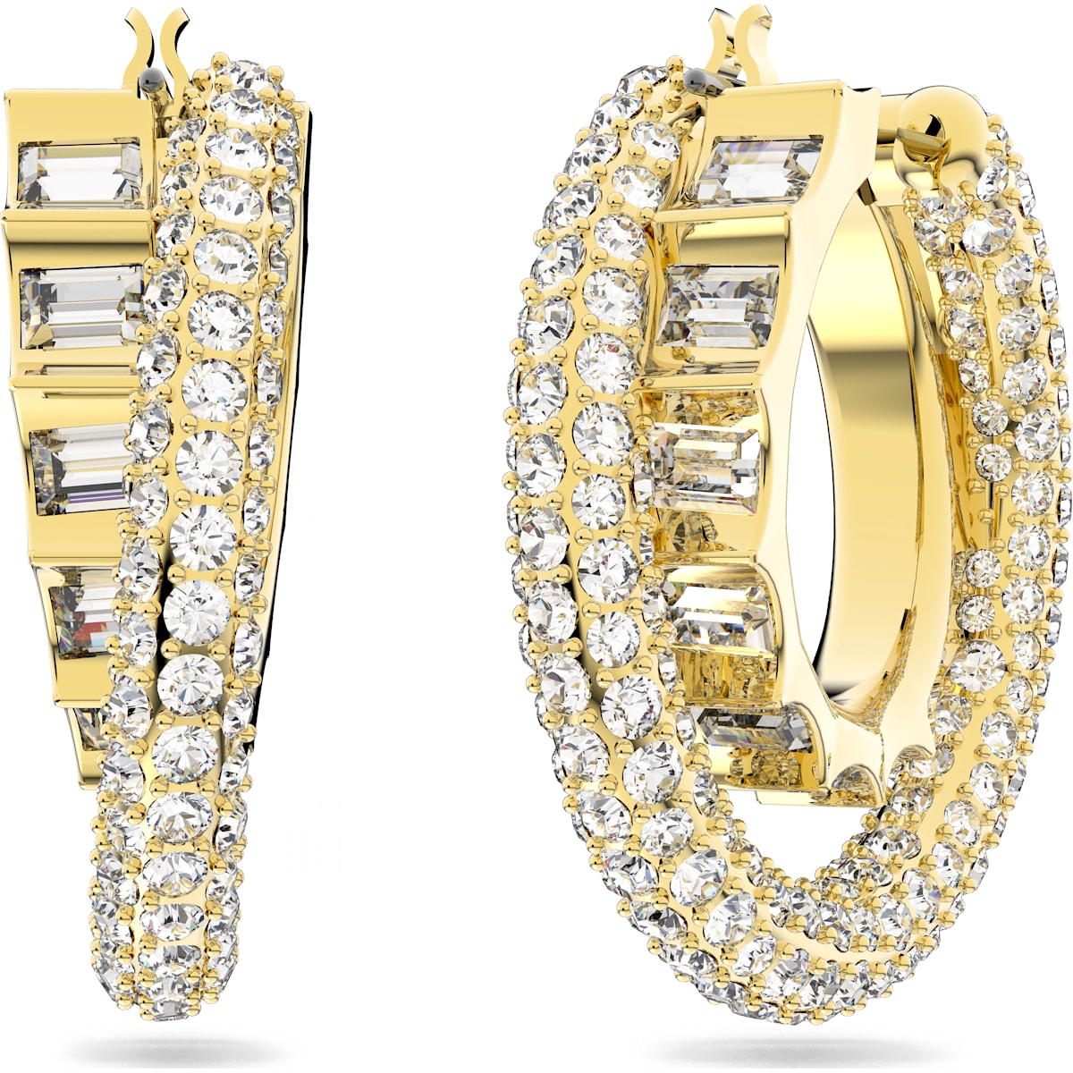 Swarovski - Dextera Kreolen, Pave, Weiß, Goldlegierungsschicht - CRYSTAL UNTERBERGER