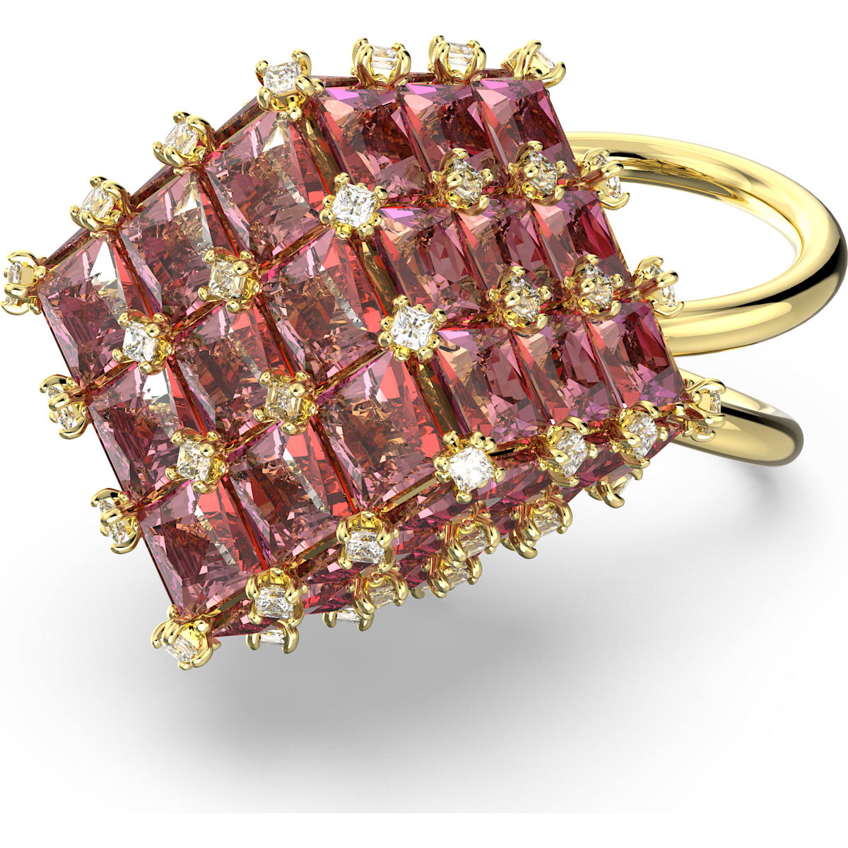 Swarovski - Curiosa Cocktail Ring, Kreis, Blau, Goldlegierungsschicht - CRYSTAL UNTERBERGER