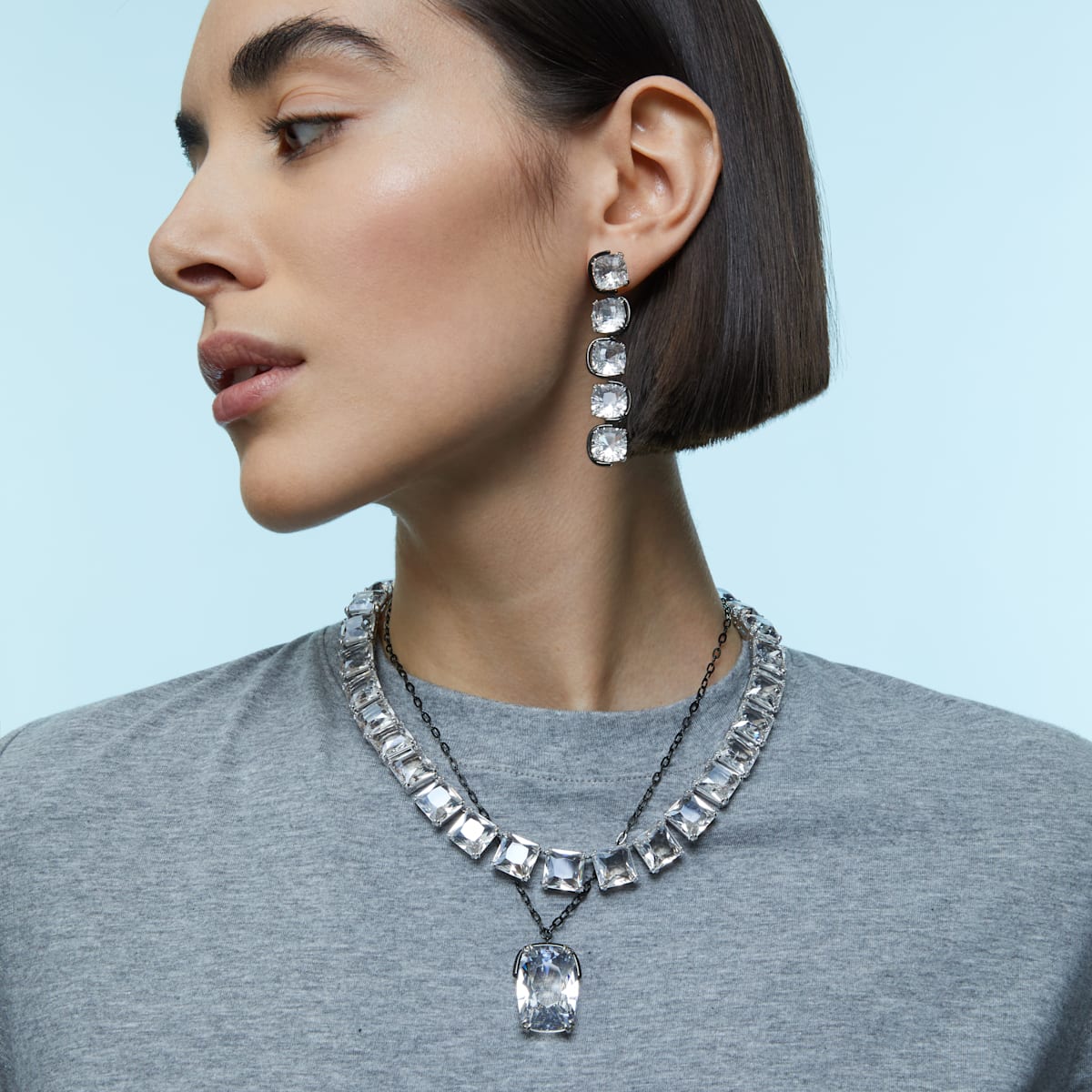 Swarovski - Harmonia Anhänger, Übergroßer Kristall, Weiss, Metallmix - CRYSTAL UNTERBERGER