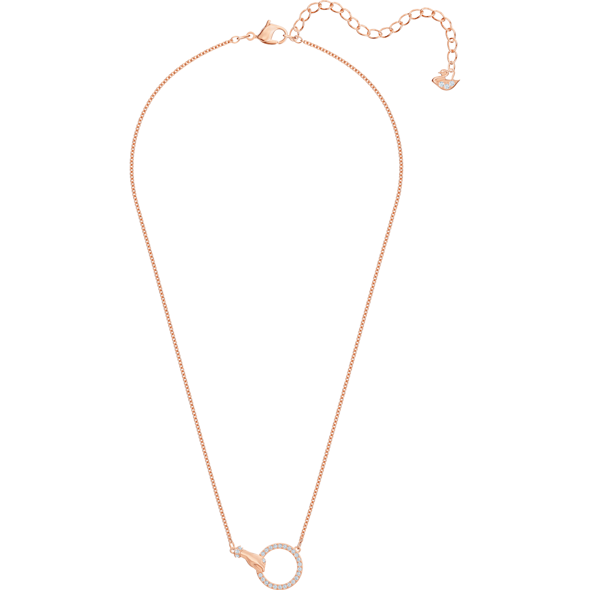 Swarovski - Swarovski Symbolic Halskette, Hand, Weiss, Rosegold-Legierungsschicht - CRYSTAL UNTERBERGER
