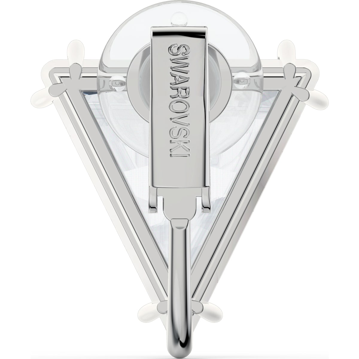 Swarovski - Mesmera Ohrclip, Einzel, Delta, Weiss, Rhodiniert - CRYSTAL UNTERBERGER